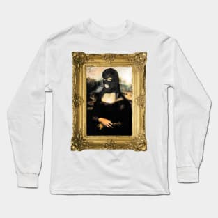 Funny Mona Lisa Mask T-Shirt Long Sleeve T-Shirt